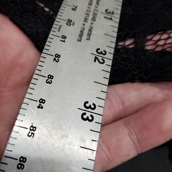 MllesReve Cocktail Party Dress Women Size XL Black Vintage Floral Lace Hi Low - Picture 11 of 11